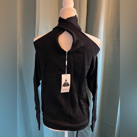 Cross key hole top, black, S - Picture 2 of 6